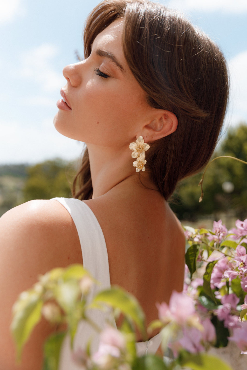 Blake - Floral Statement Drop Earrings