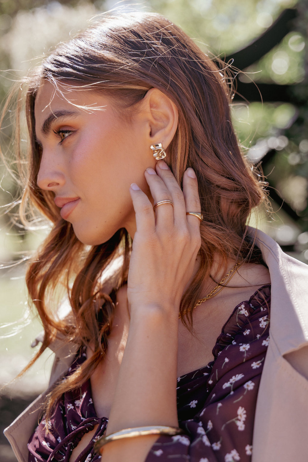Bindi - Gold Tone Elegant Drop Earrings