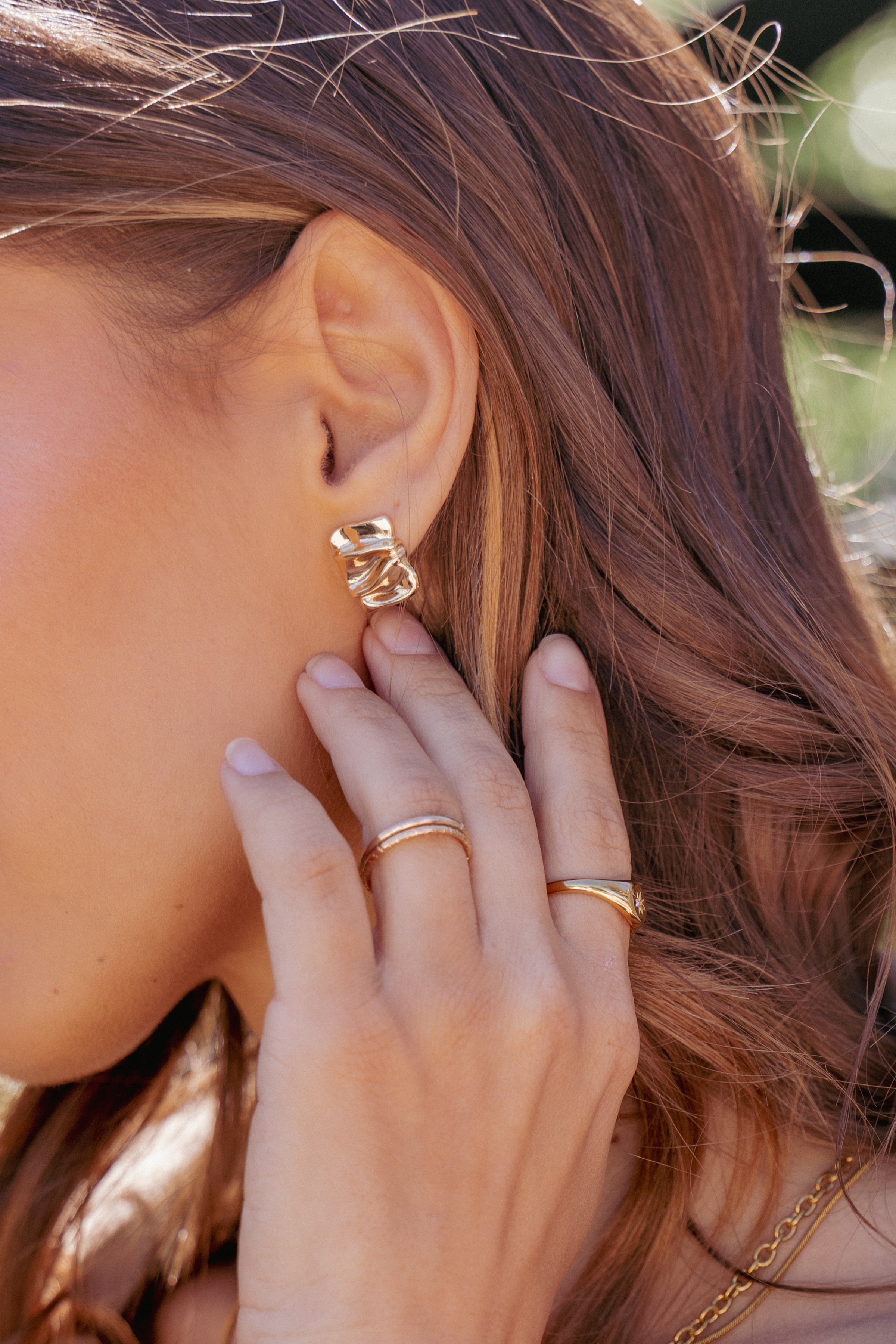 Bindi - Gold Tone Elegant Drop Earrings