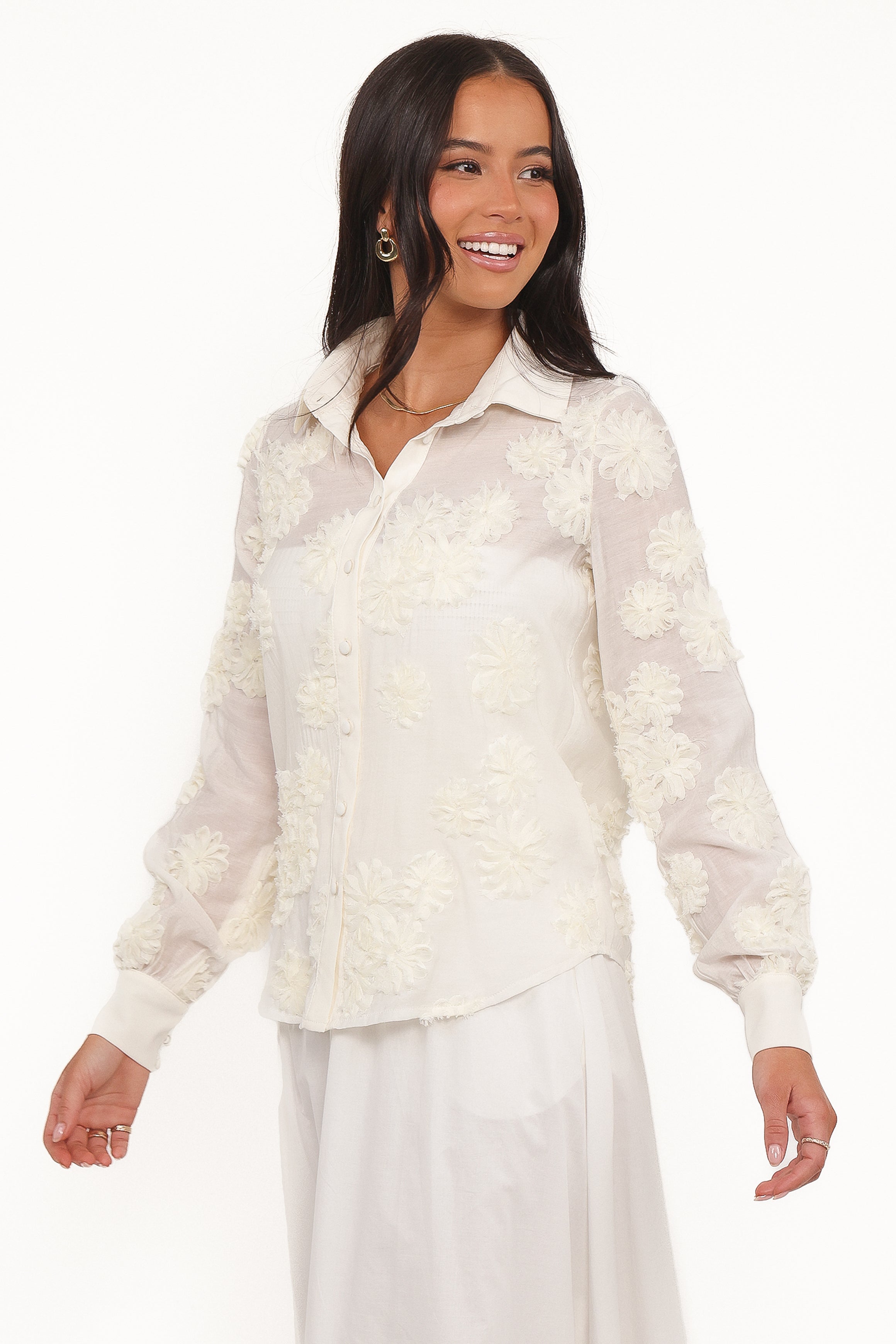 Beatrice - Elegant Button Front Casual Shirt Women