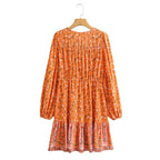 Emily - Orange Saffron Vacation Mini Dress