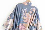 Ella - Navy Kimono Beach Lounge Cover Up