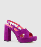 Claire - Magenta Suede Open Toe Platform Sandal Women
