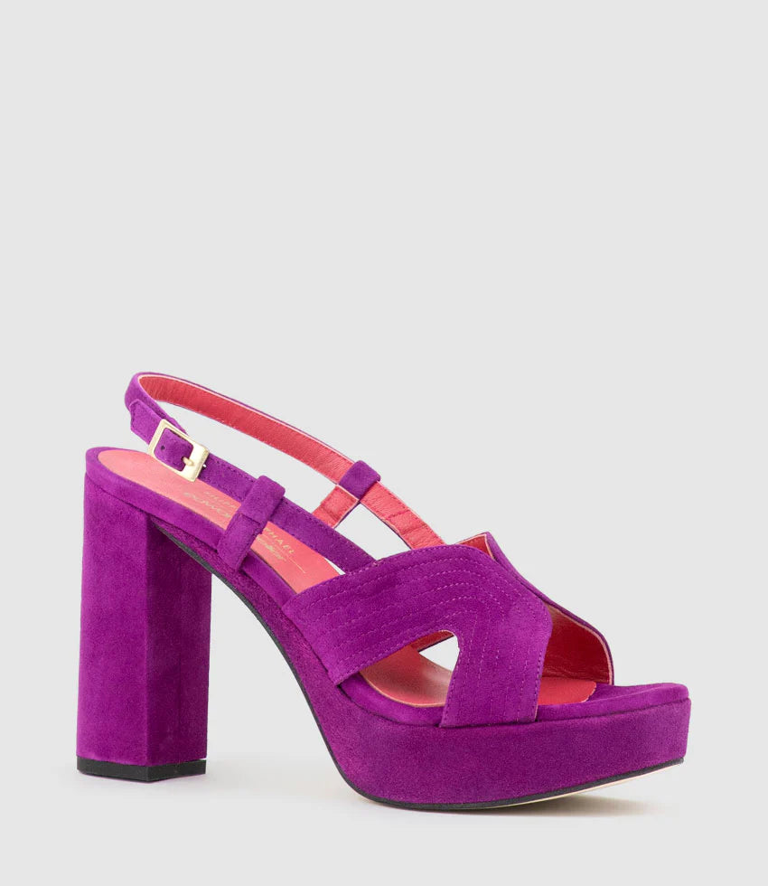 Claire - Magenta Suede Open Toe Platform Sandal Women