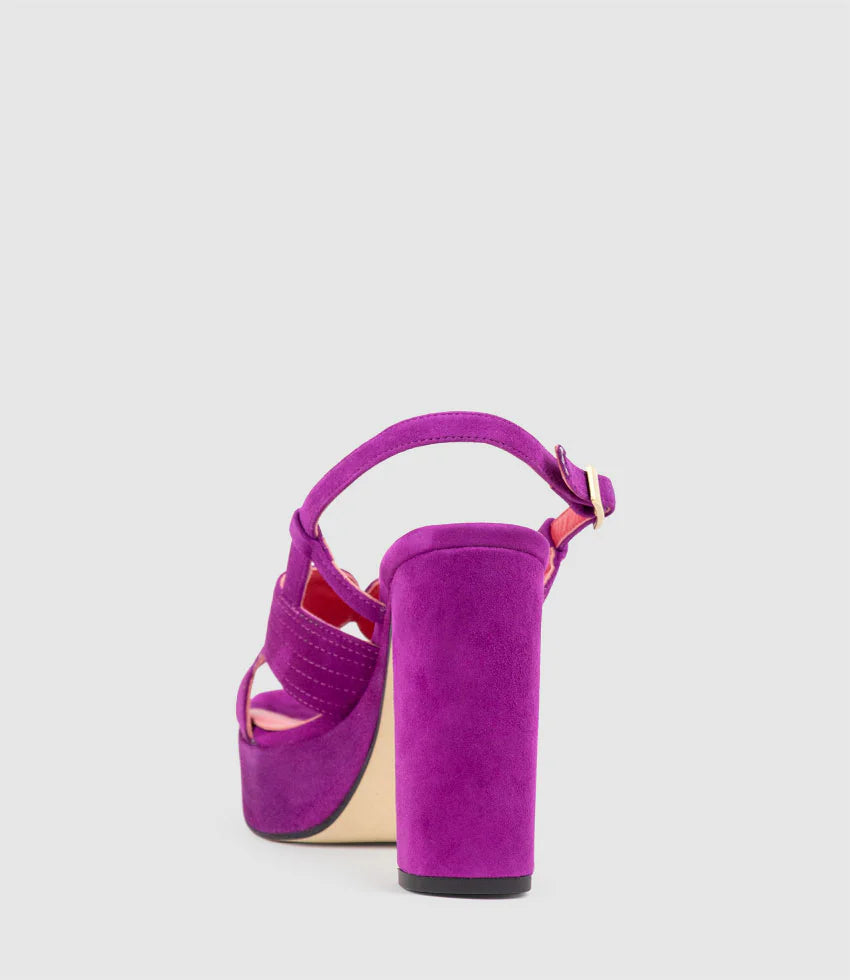 Claire - Magenta Suede Open Toe Platform Sandal Women