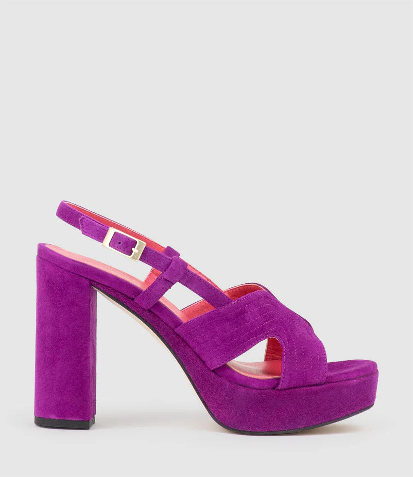 Claire - Magenta Suede Open Toe Platform Sandal Women