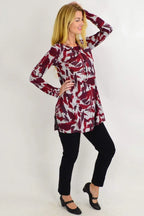 Amelia - Red Paint Splash Tunic Top Style