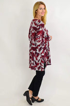 Amelia - Red Paint Splash Tunic Top Style