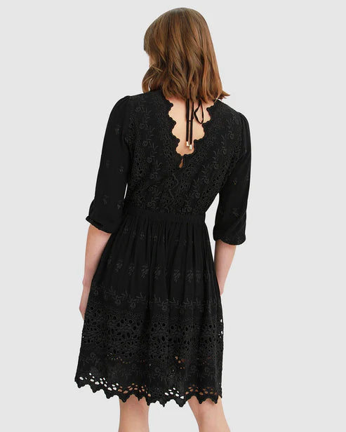 Ava - Eyelet Mini Dress Feminine Elegant Style