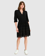 Ava - Eyelet Mini Dress Feminine Elegant Style