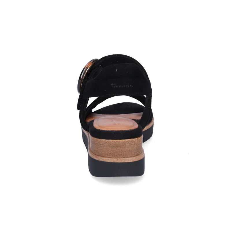 Amelia - Black Women's Wedge Sandal Comfort Style