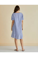 Lily - Navy Striped Women’s Elegant Dress