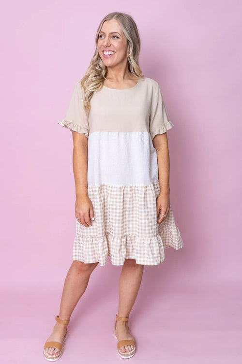 Allegra - Gingham Midi Dress Women Elegant