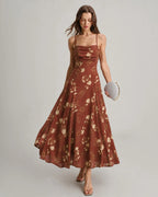 Hannah - White Jacquard Cross Strap Maxi Dress