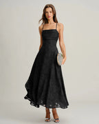 Hannah - White Jacquard Cross Strap Maxi Dress